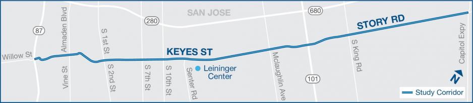 Map of the Story-Keyes Complete Streets Study area