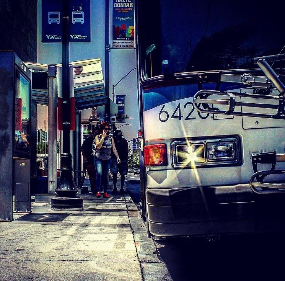 Bus at stop