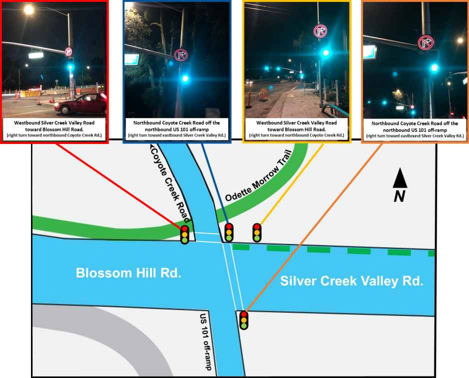 New Traffic Signals at US 101/Blossom Hill MAP