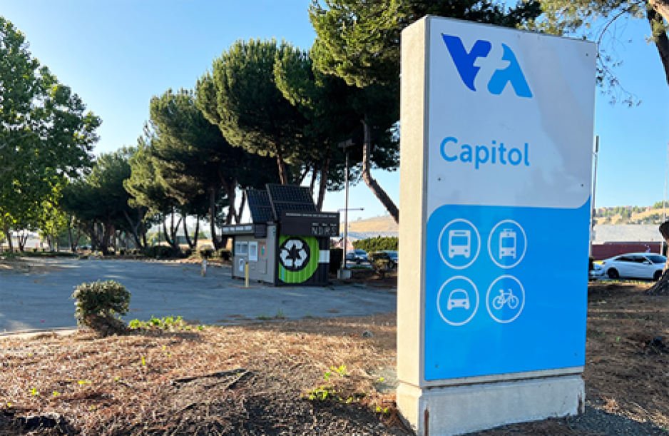 Recycling stations at vta