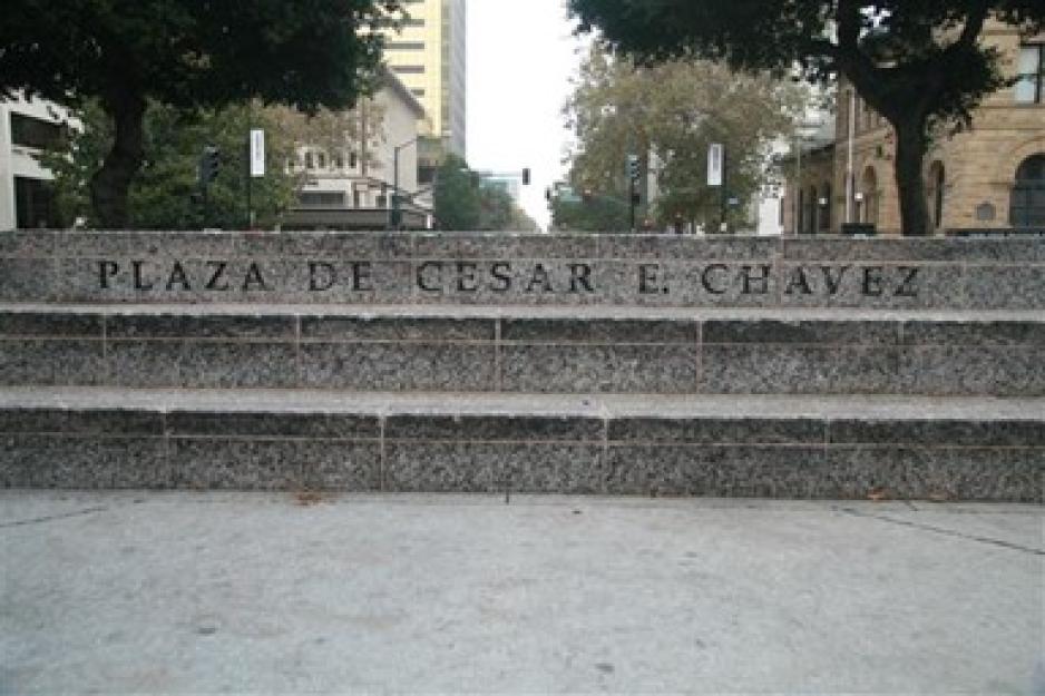 Cesar Chavez plaza title