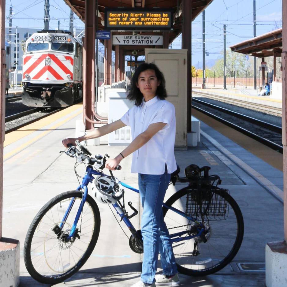 April Beyersdorf on her bike