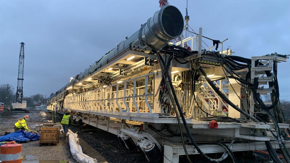 trailing gear of the Tunnel Boring Machine