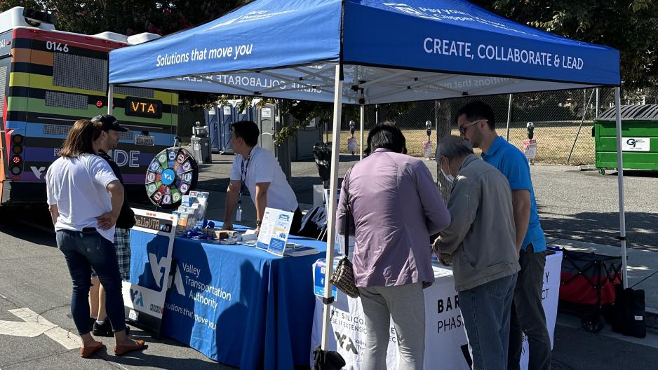 staff engaging with the community at Viva CalleSJ