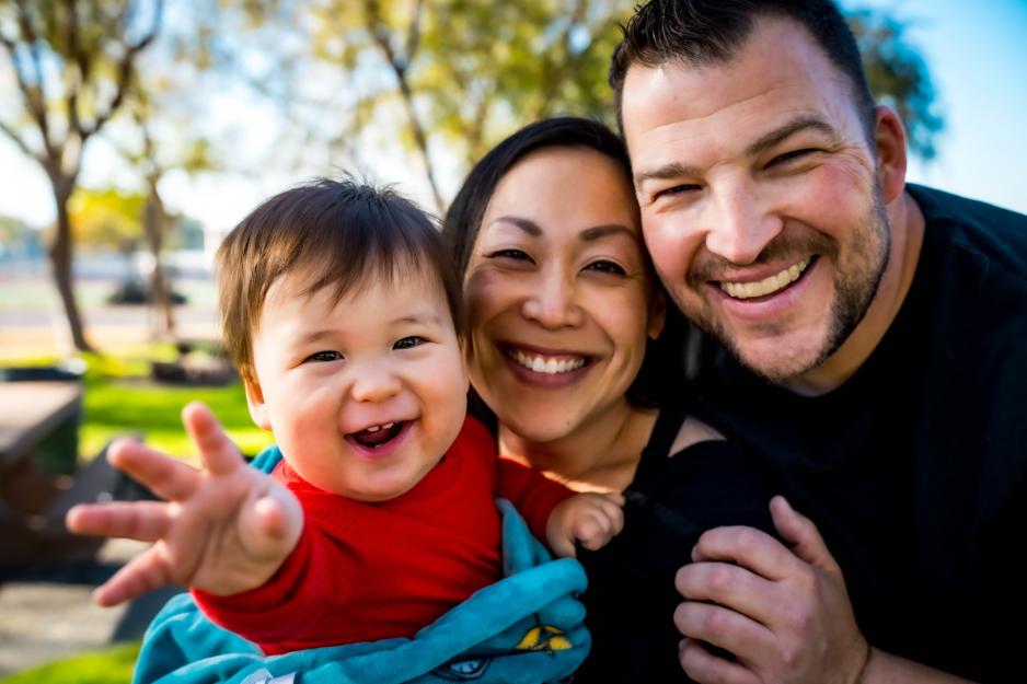 North Yard Bus Operator Michael Grenz with his wife Sarah and son Brandon