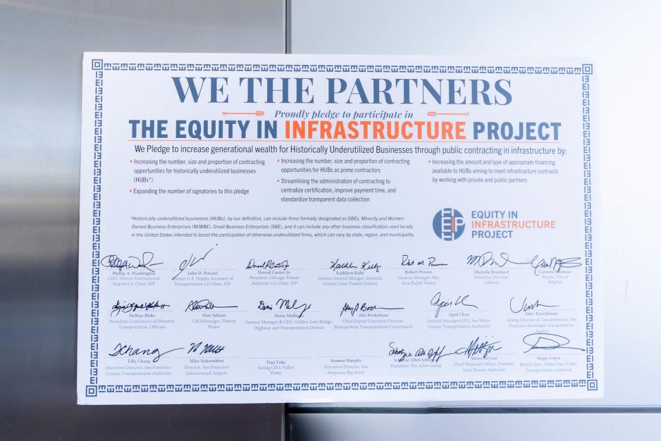 Equity in Infrastructure pledge board signed