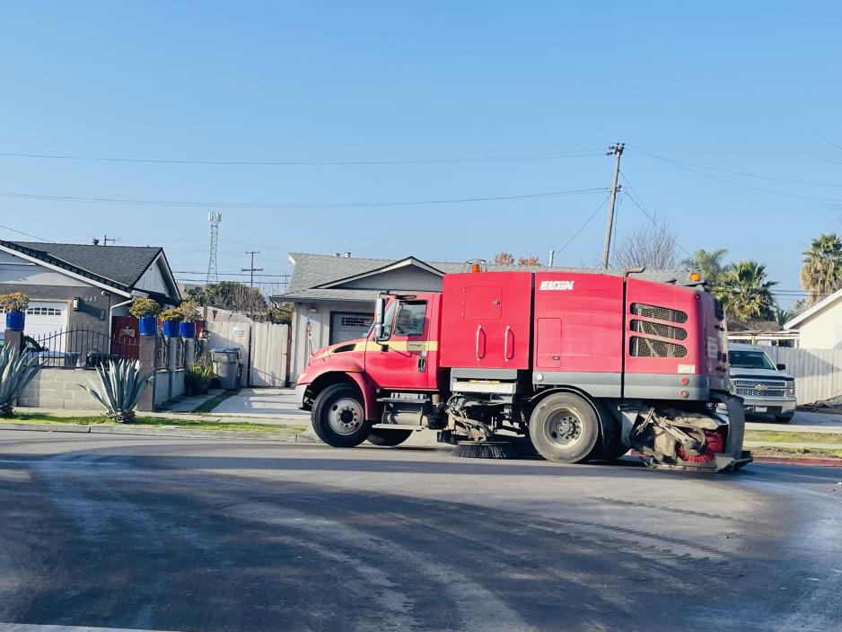 a water truck on Excalibur Drive